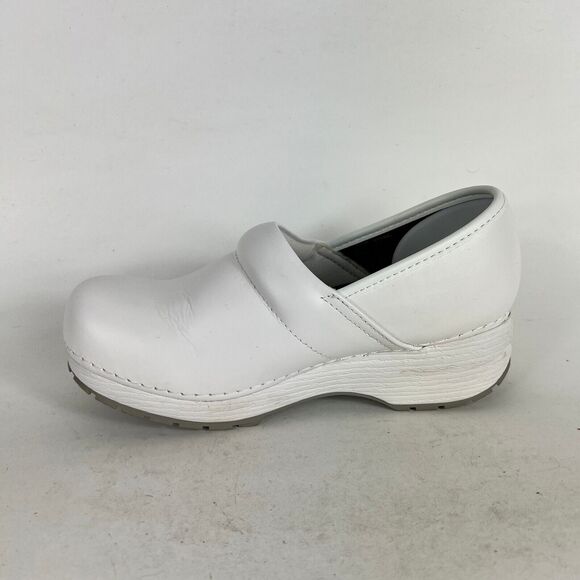 Skechers Work Clogs Candaba Women 8.5 White Leather Slip-Resistant Comfort 77227 - Picture 6 of 10